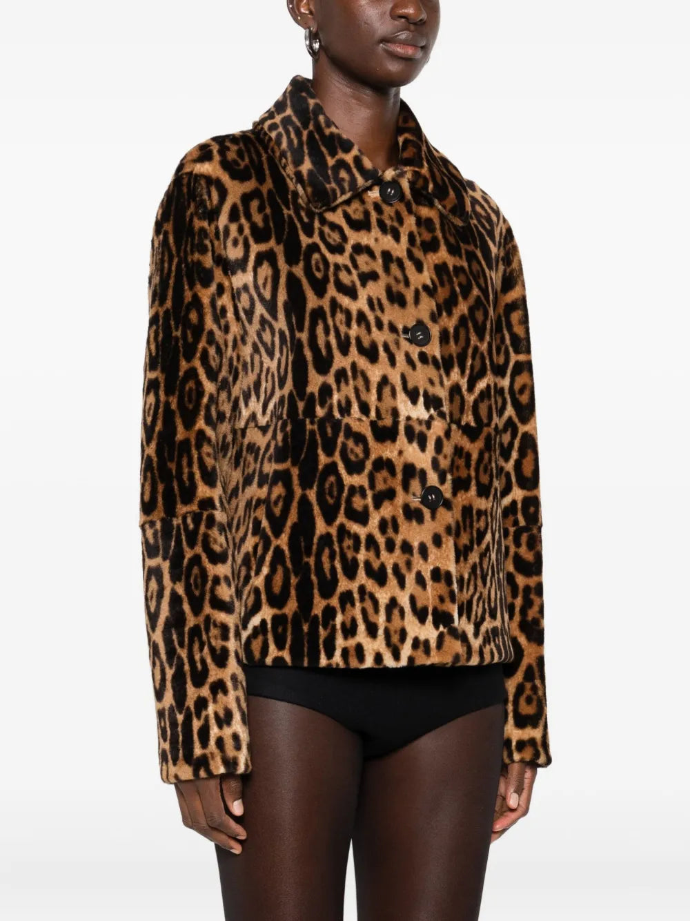 Parosh Leopard-Print Faux Fur Jacket