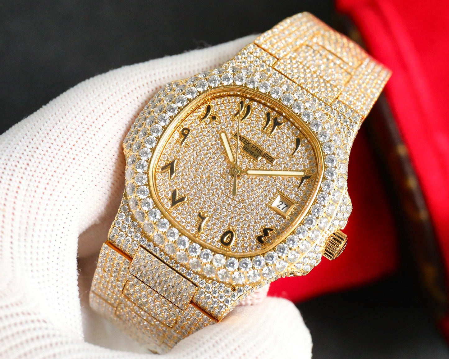 Patek Philippe Nautilus Full Diamond Arabic Dial