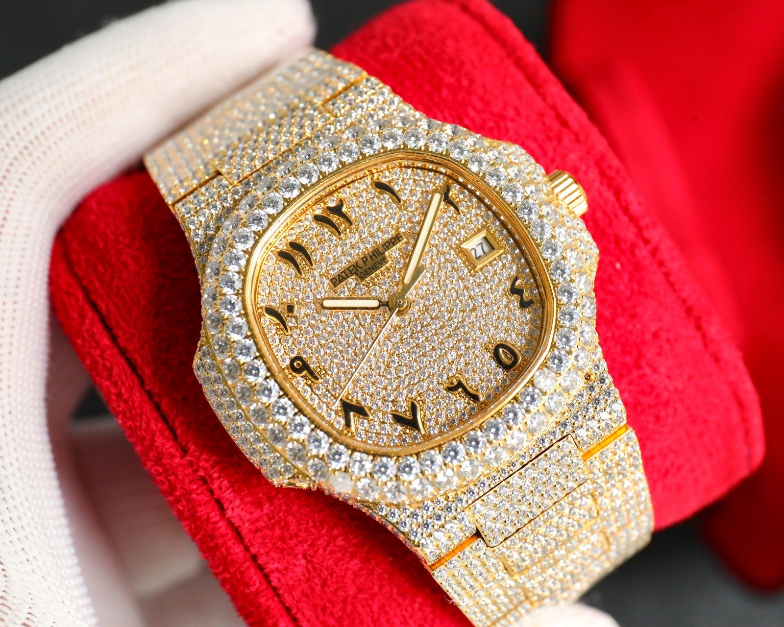 Patek Philippe Nautilus Full Diamond Arabic Dial