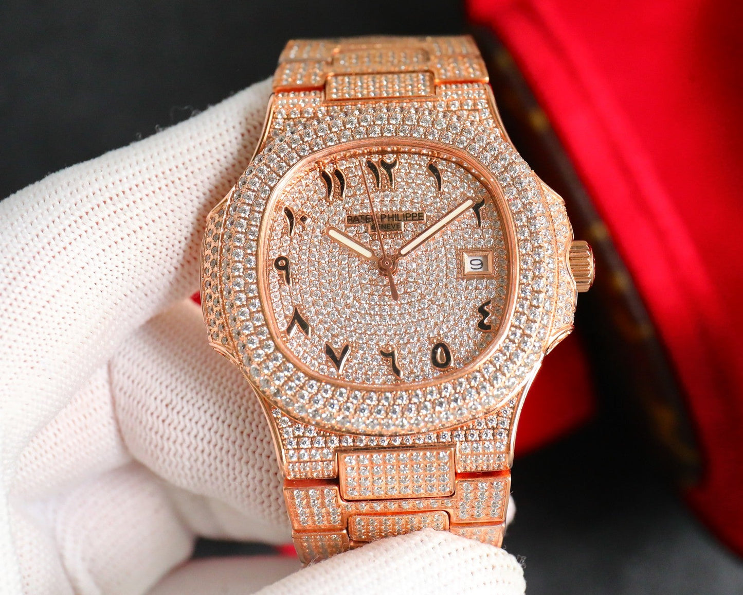 Patek Philippe Nautilus Full Diamond Arabic Dial