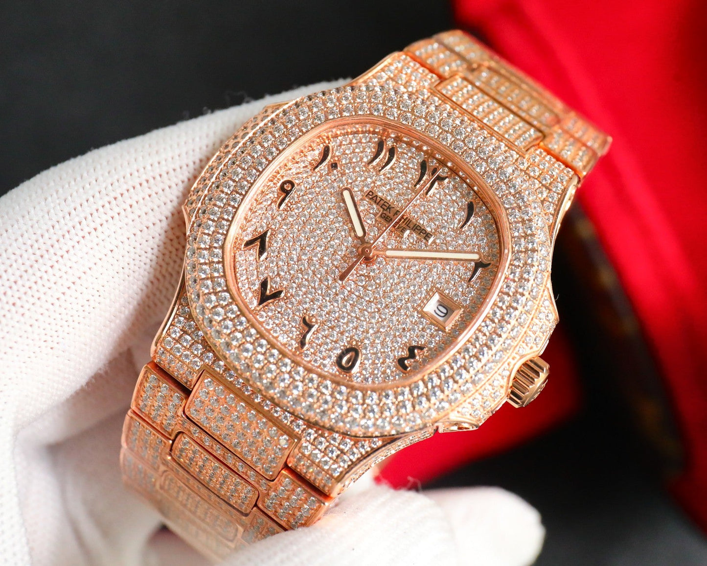 Patek Philippe Nautilus Full Diamond Arabic Dial