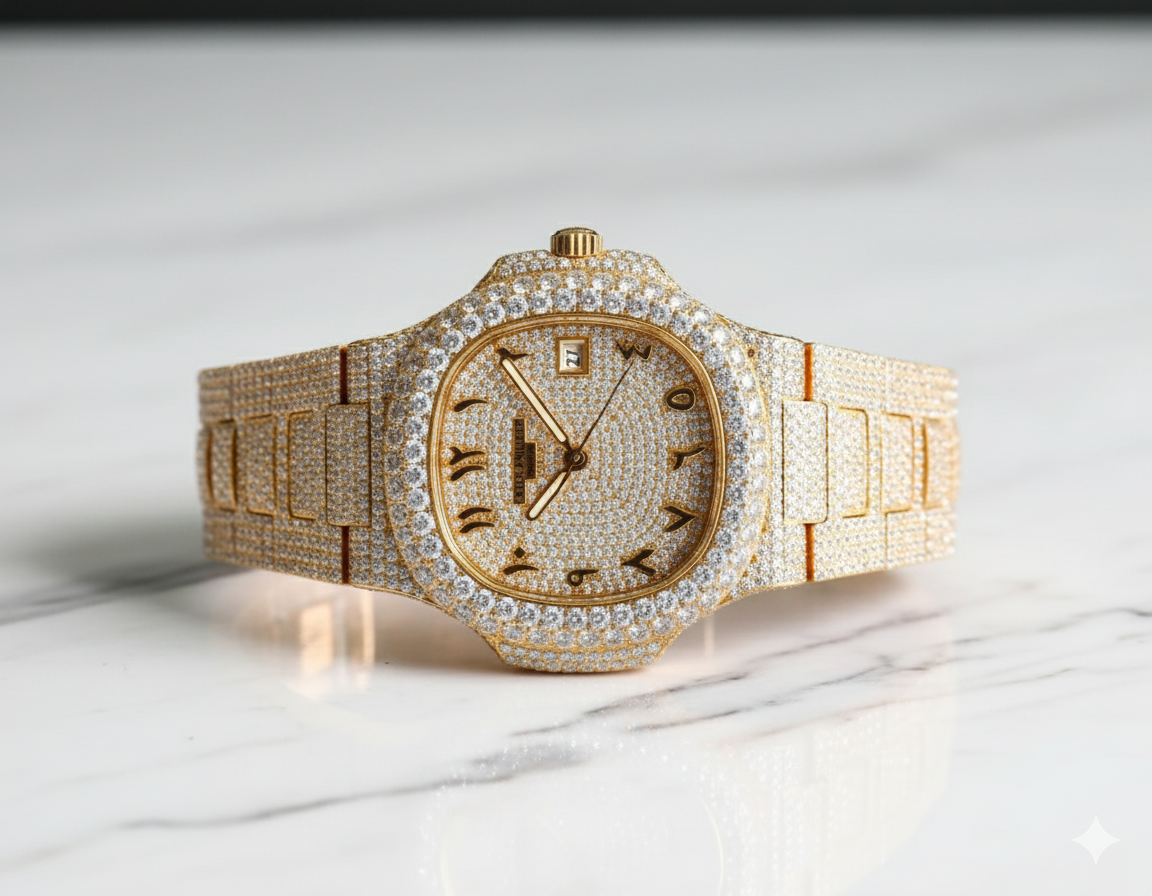 Patek Philippe Nautilus Full Diamond Arabic Dial