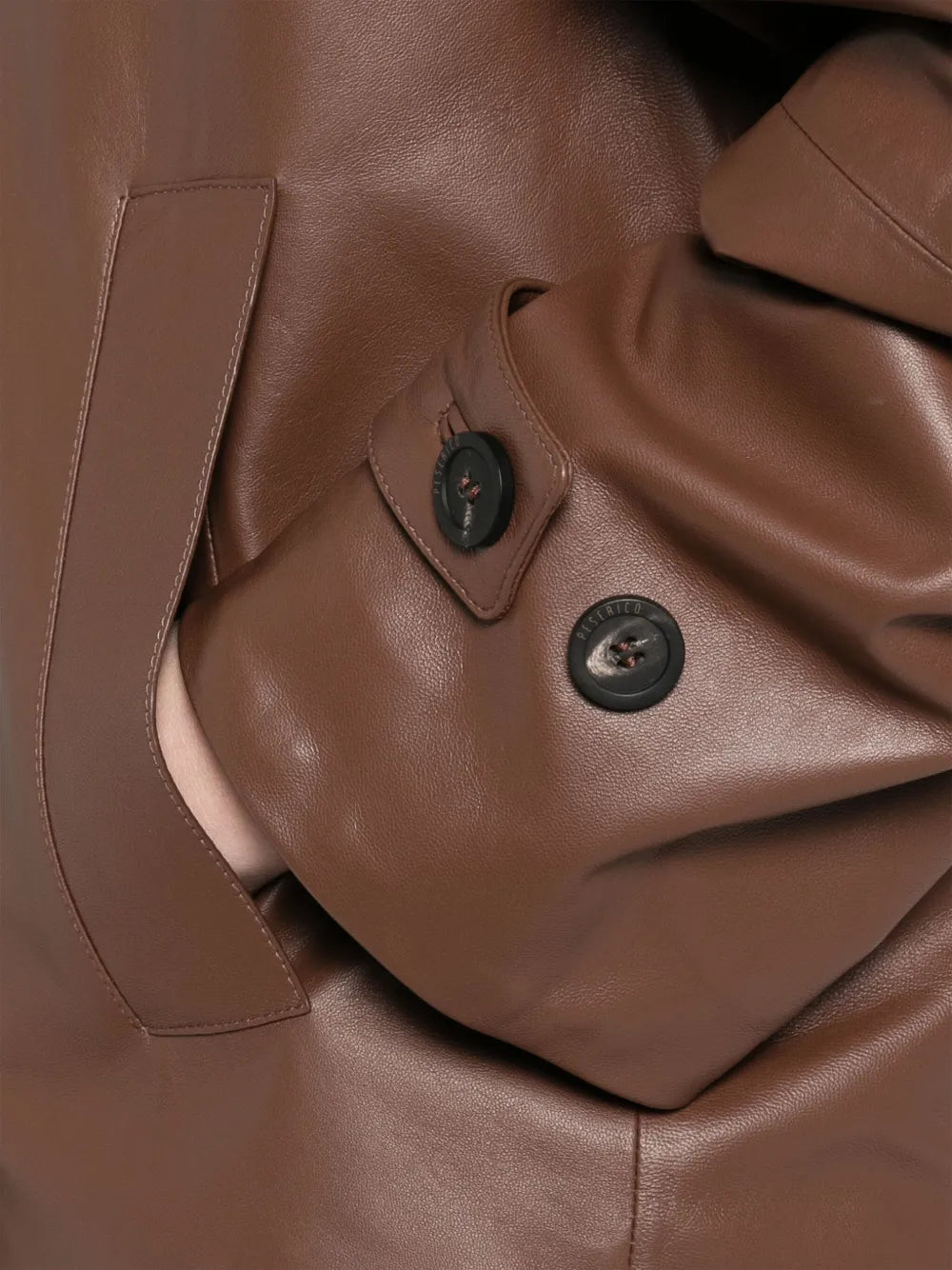 Peserico Cropped Double-Breasted Leather Jacket