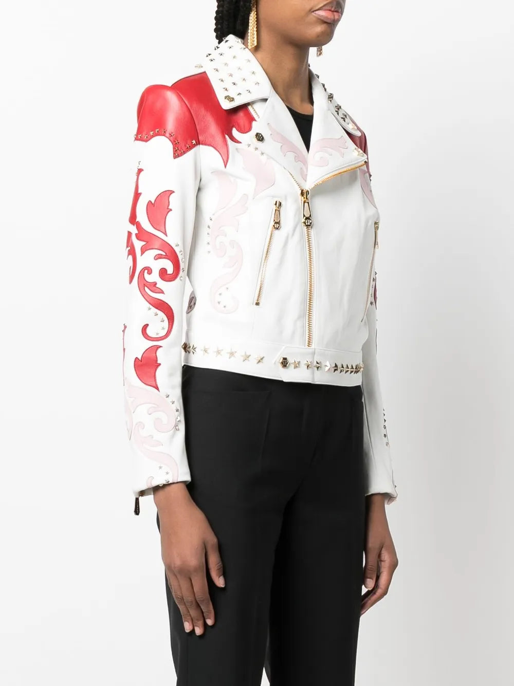 Philipp Plein Studded Embellished Biker Jacket