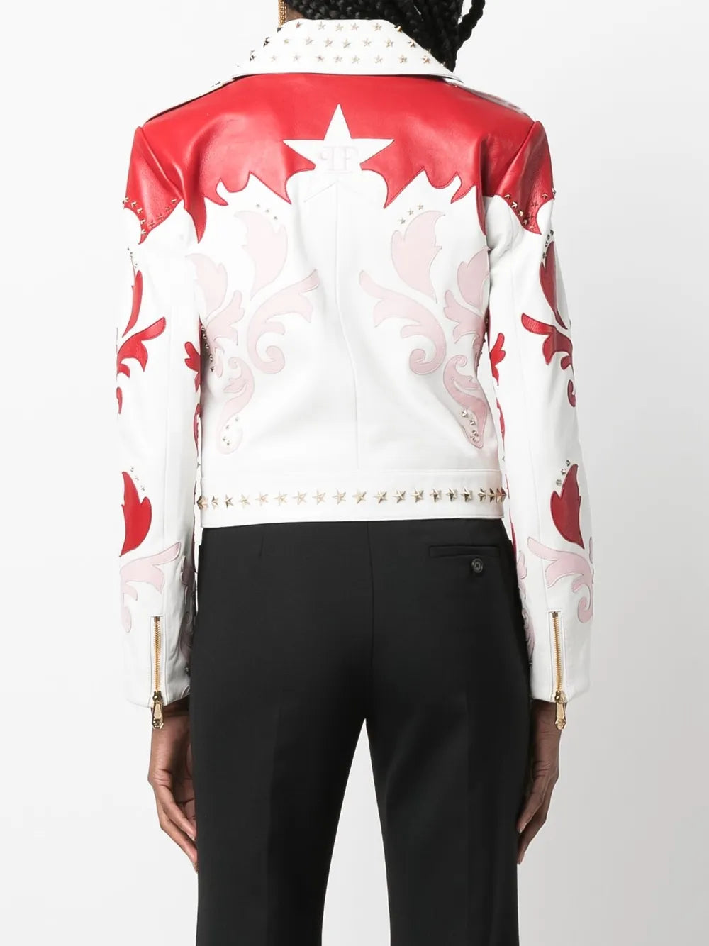 Philipp Plein Studded Embellished Biker Jacket