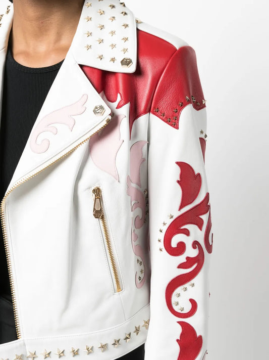 Philipp Plein Studded Embellished Biker Jacket
