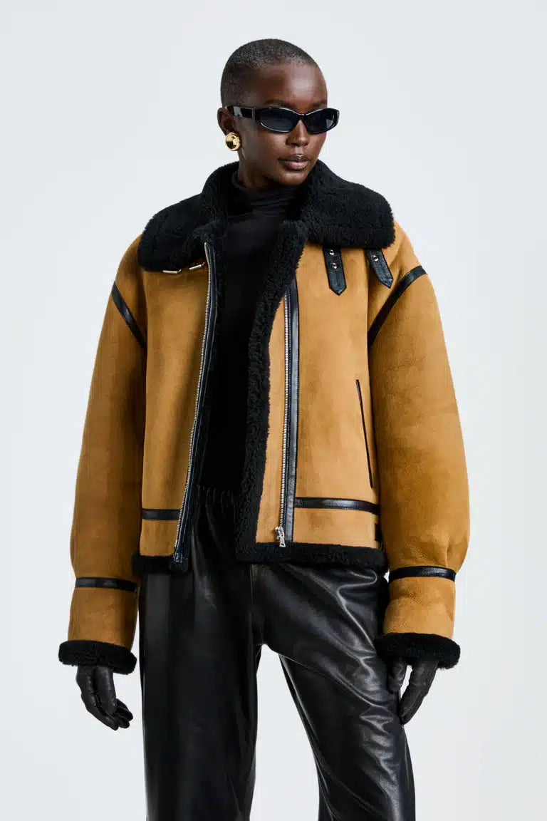 Portia Biscotti Shearling Jacket