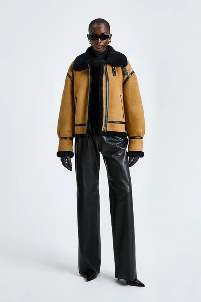 Portia Biscotti Shearling Jacket