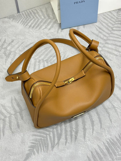 Prada Darling Leather Handbag - Caramel