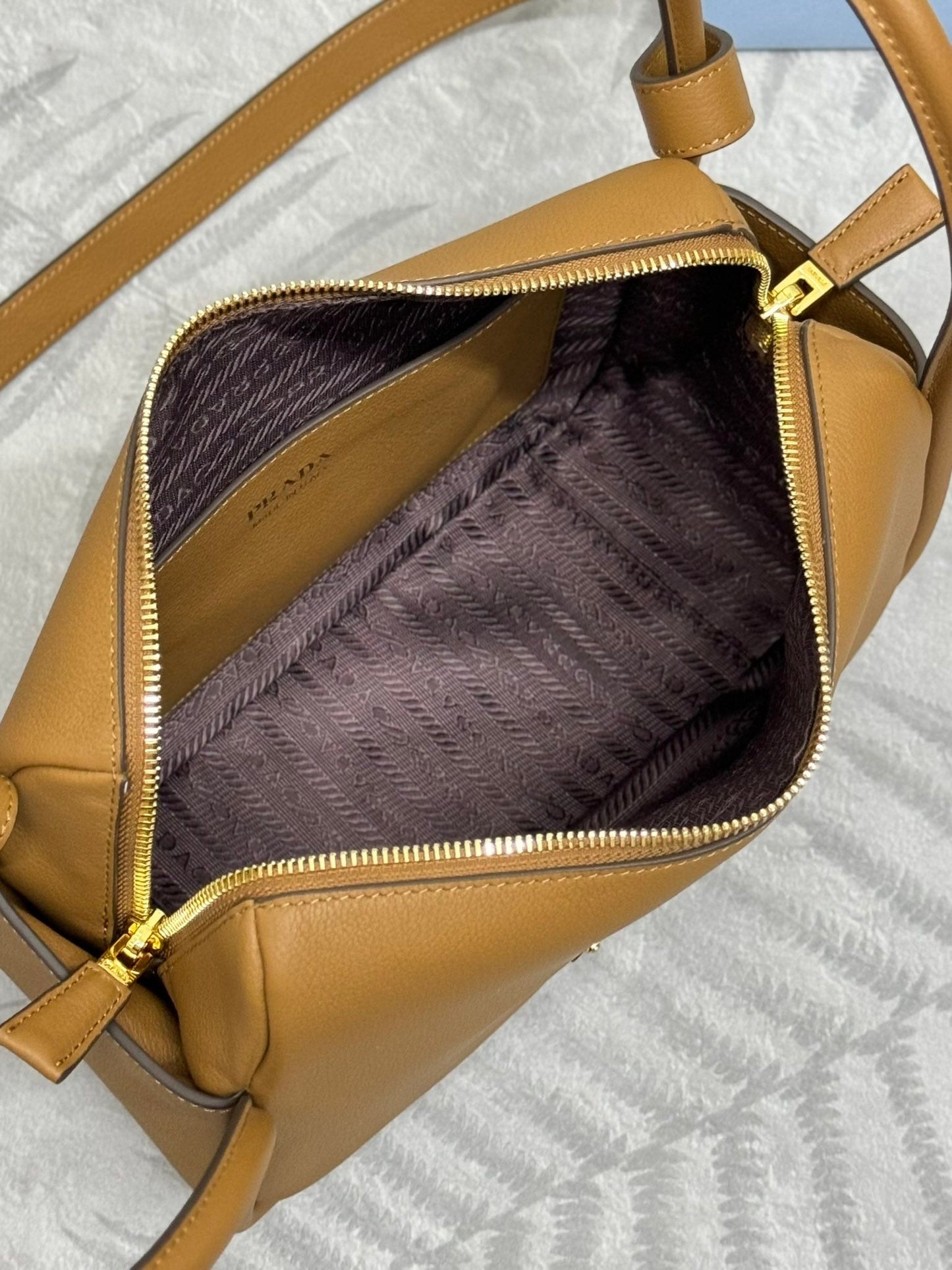 Prada Darling Leather Handbag - Caramel