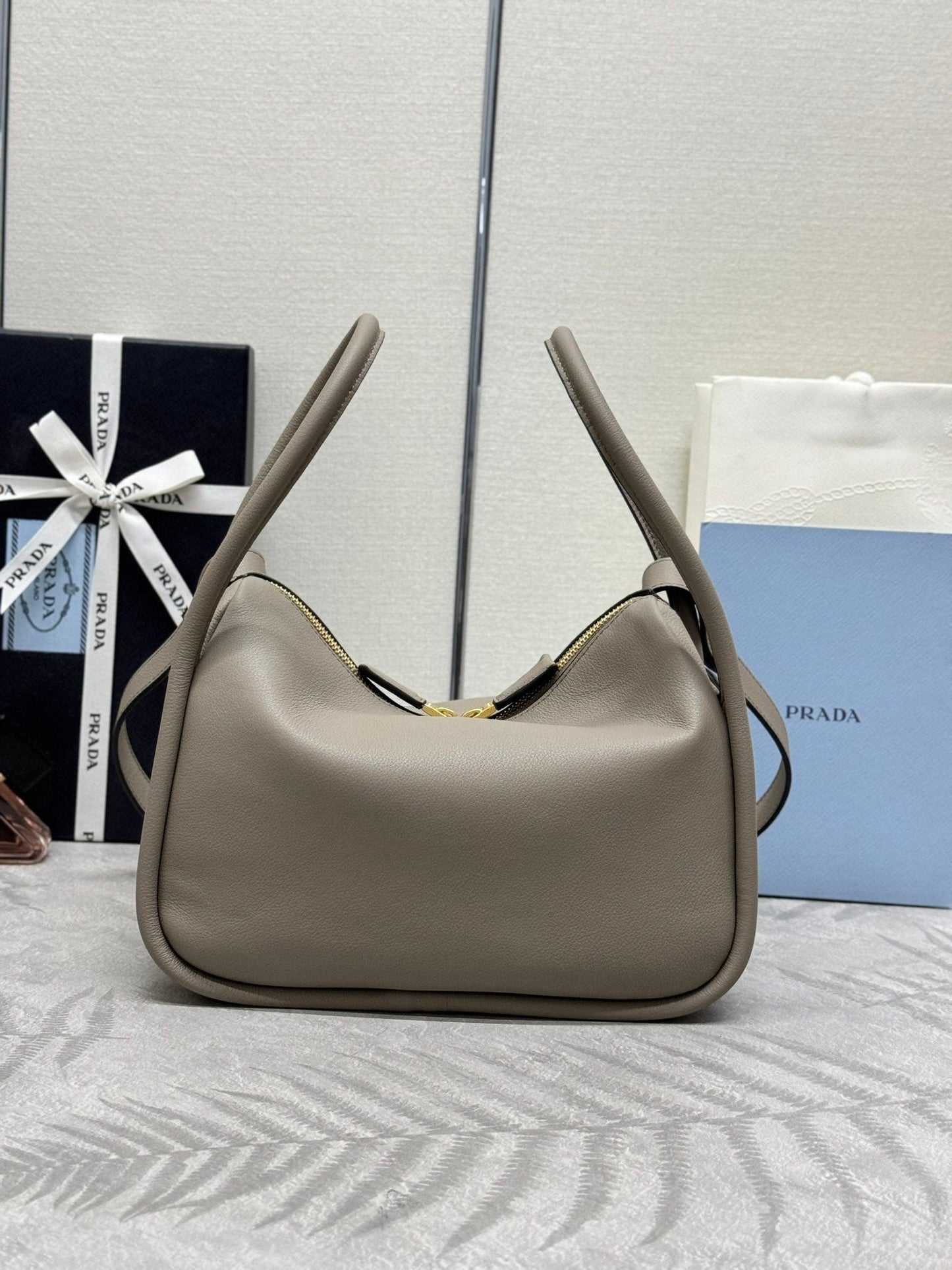 Prada Darling Leather Handbag - Clay