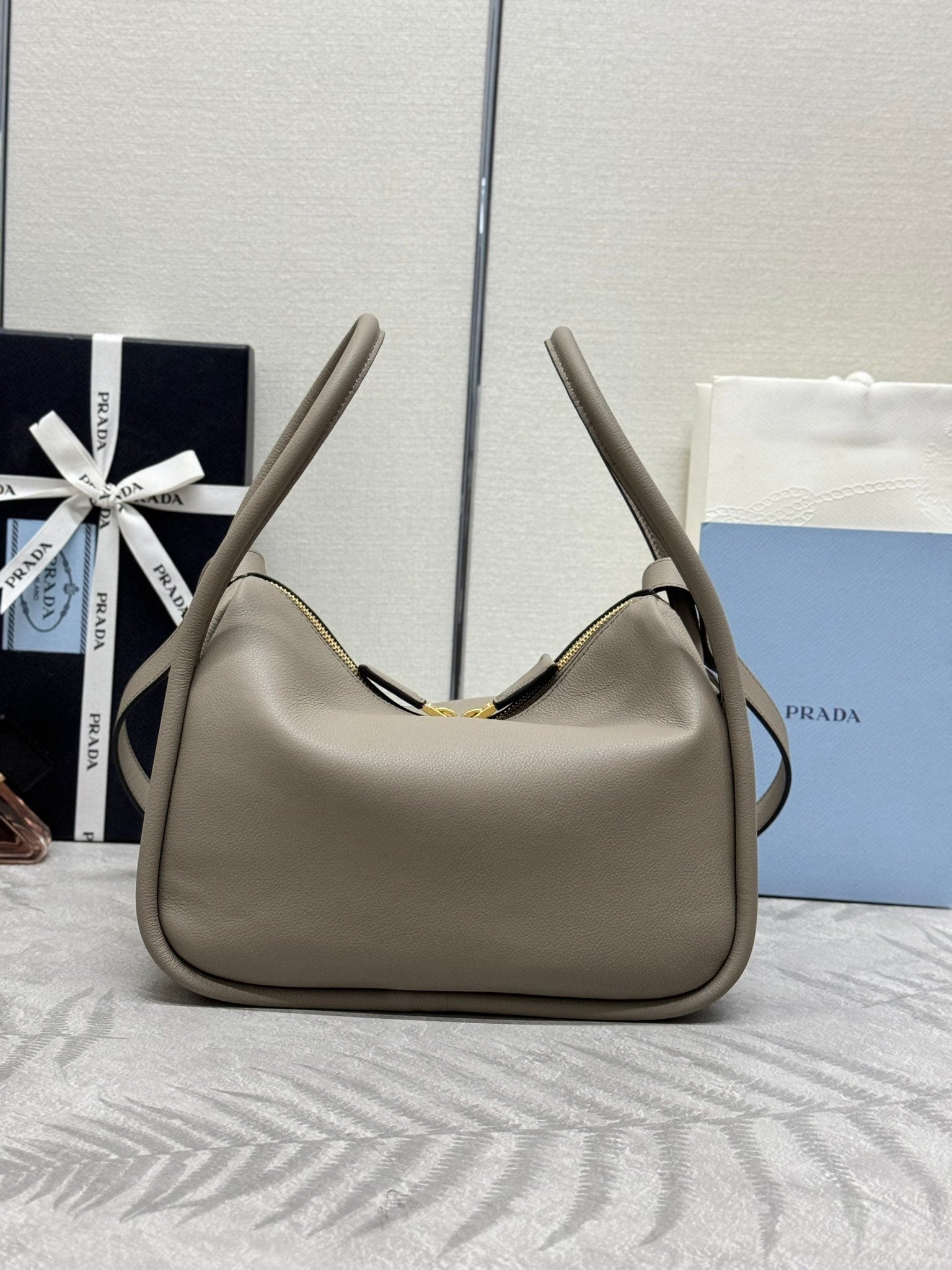 Prada Darling Leather Handbag - Clay