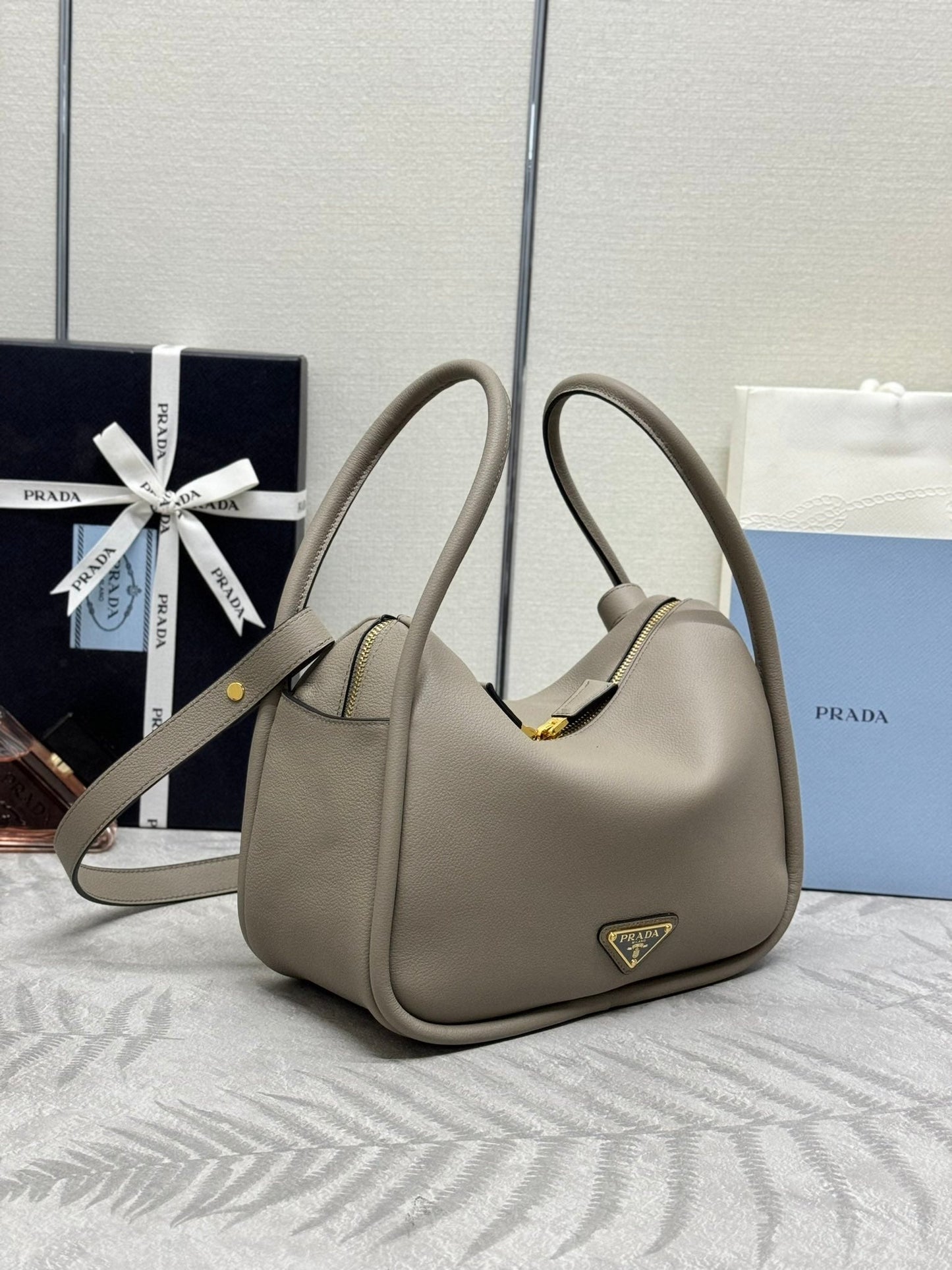 Prada Darling Leather Handbag - Clay