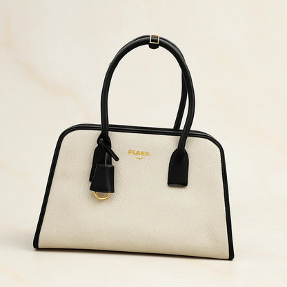 Prada Linen Blend Leather Tote Bag