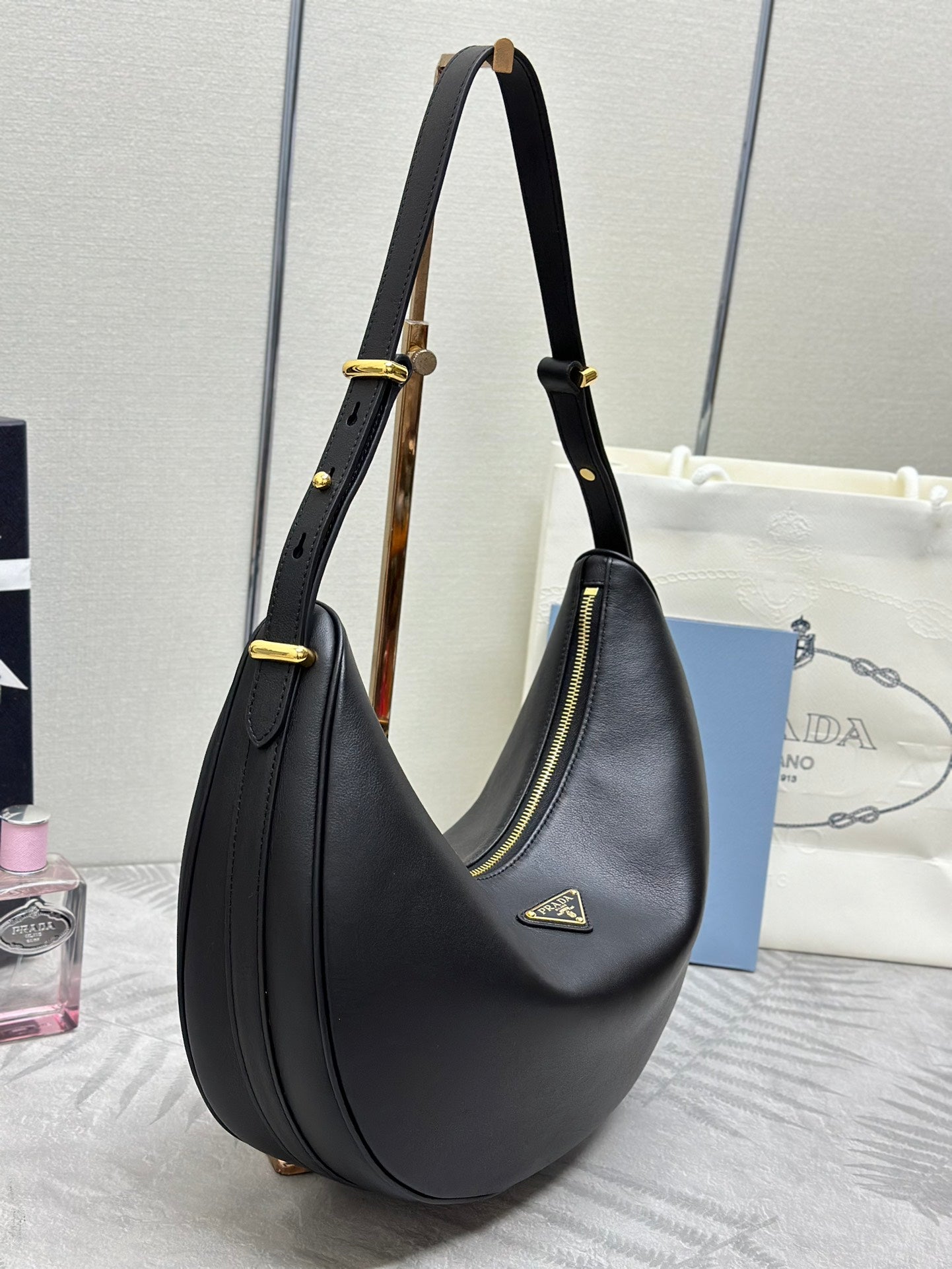 Prada Arqué Leather Shoulder Bag