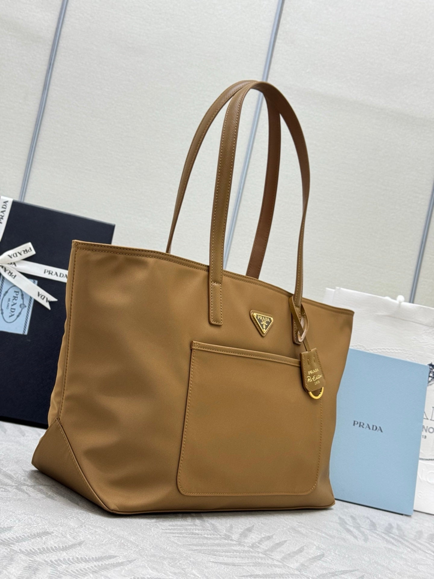 Prada Re-Edition 1978 Re-Nylon and Saffiano Leather Tote Bag – Brandy