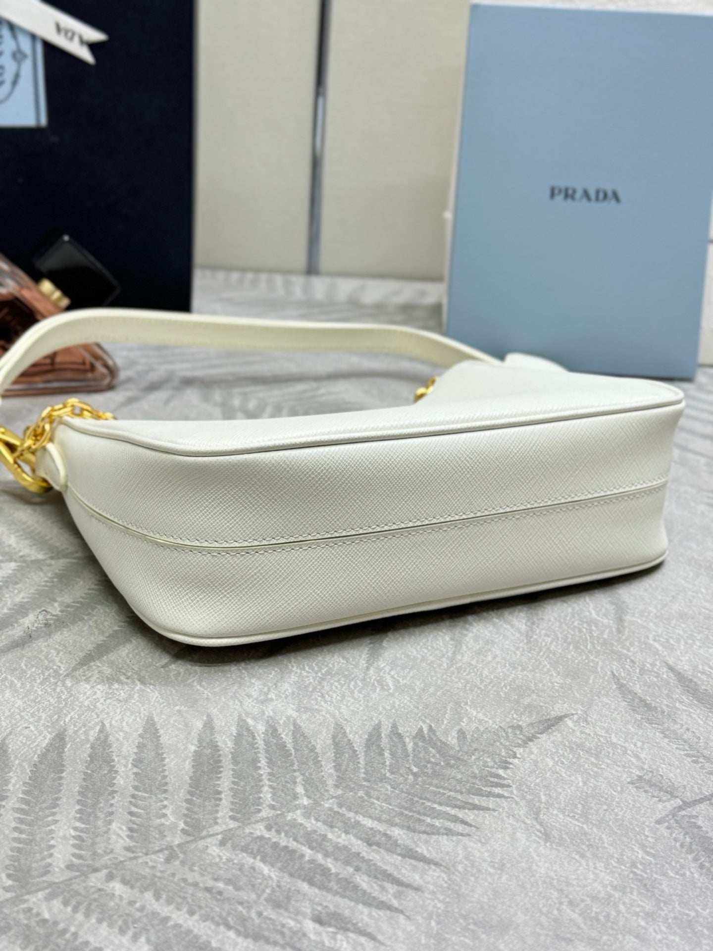 Prada Re-Edition Leather Bag – White