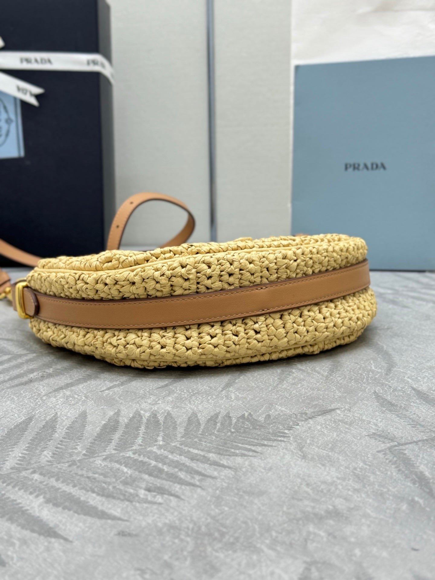 Prada Arqué Crochet Shoulder Bag