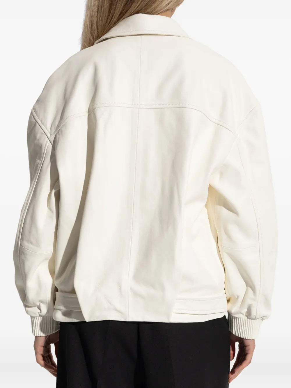ROKH Belted Leather Bomber Jacket