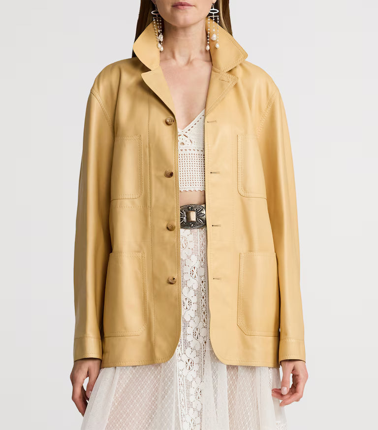 Ralph Lauren Nappa Leather Overshirt Jacket