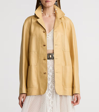 Ralph Lauren Nappa Leather Overshirt Jacket