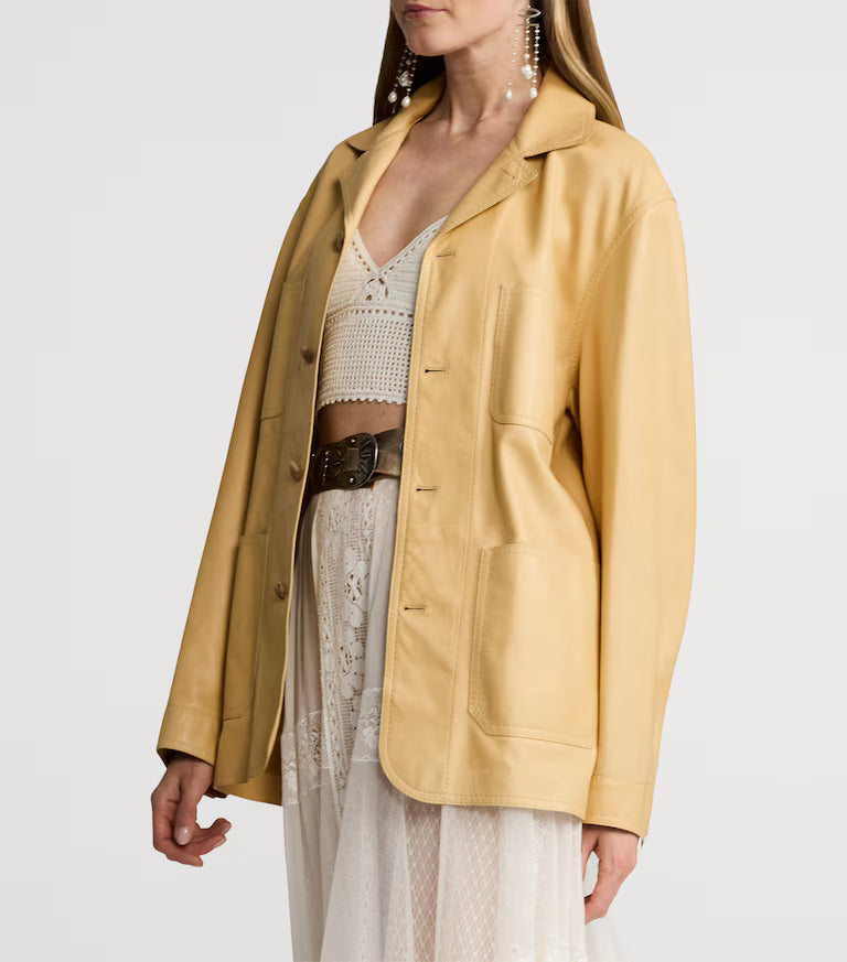 Ralph Lauren Nappa Leather Overshirt Jacket