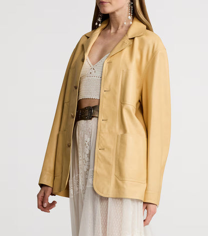 Ralph Lauren Nappa Leather Overshirt Jacket