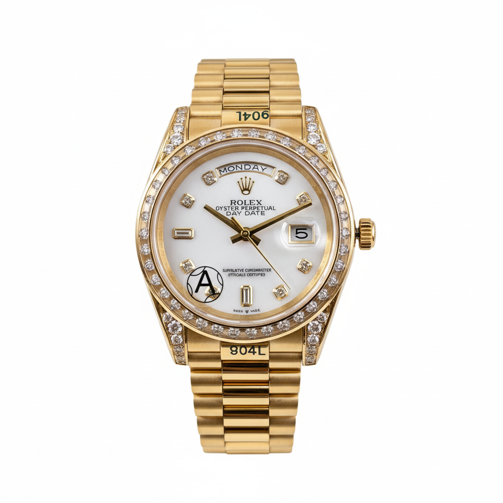 Rolex Day-Date 40 Oyster Perpetual – White Mother-of-Pearl Diamond-Set Watch