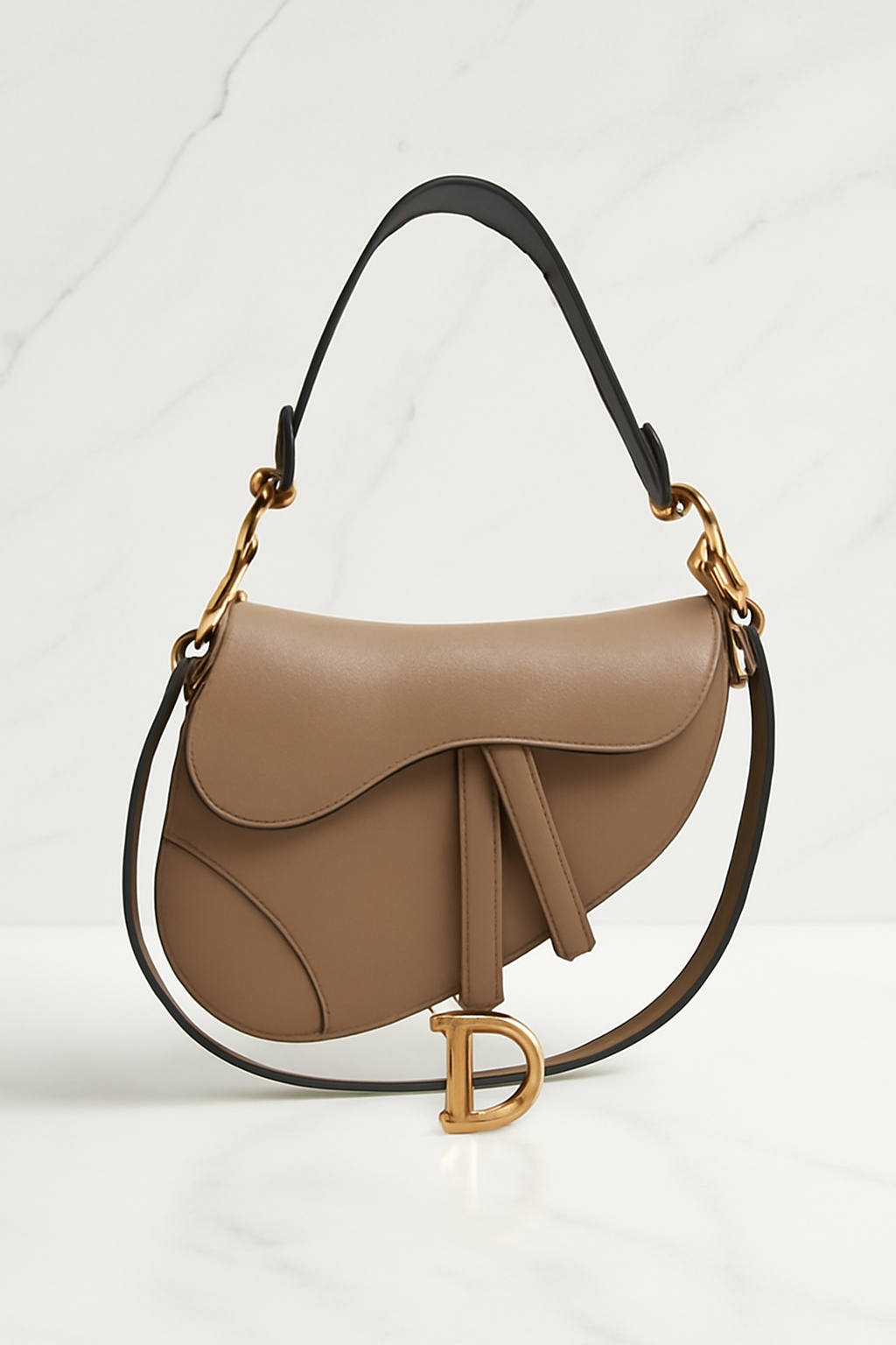 Rouge Taupe Grey Classic Saddle Bag