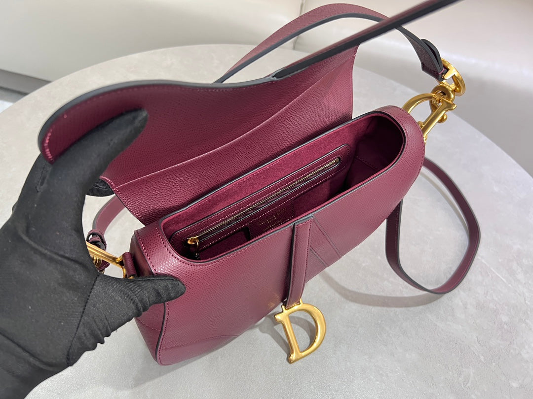 Rouge Burgundy Classic Saddle Bag