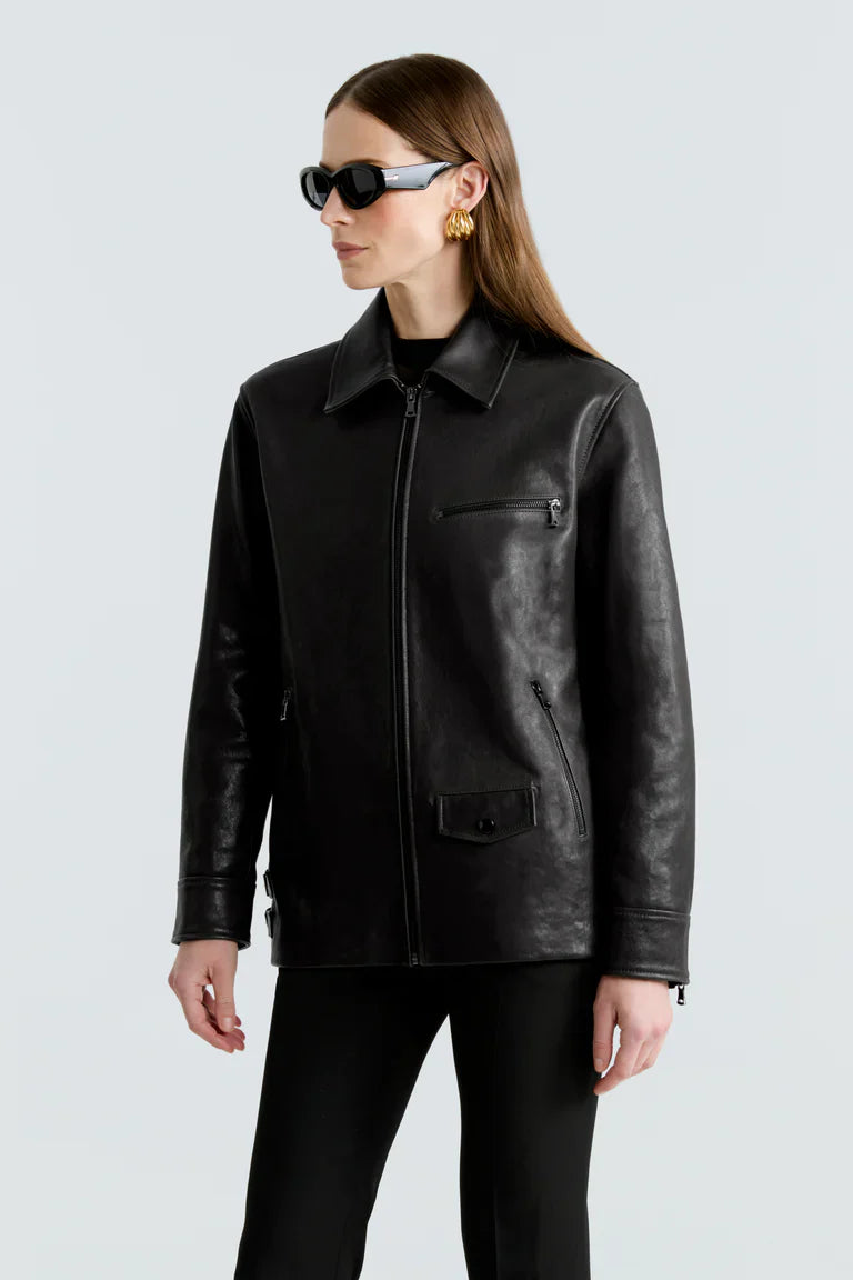 Ryan Black Leather Jacket