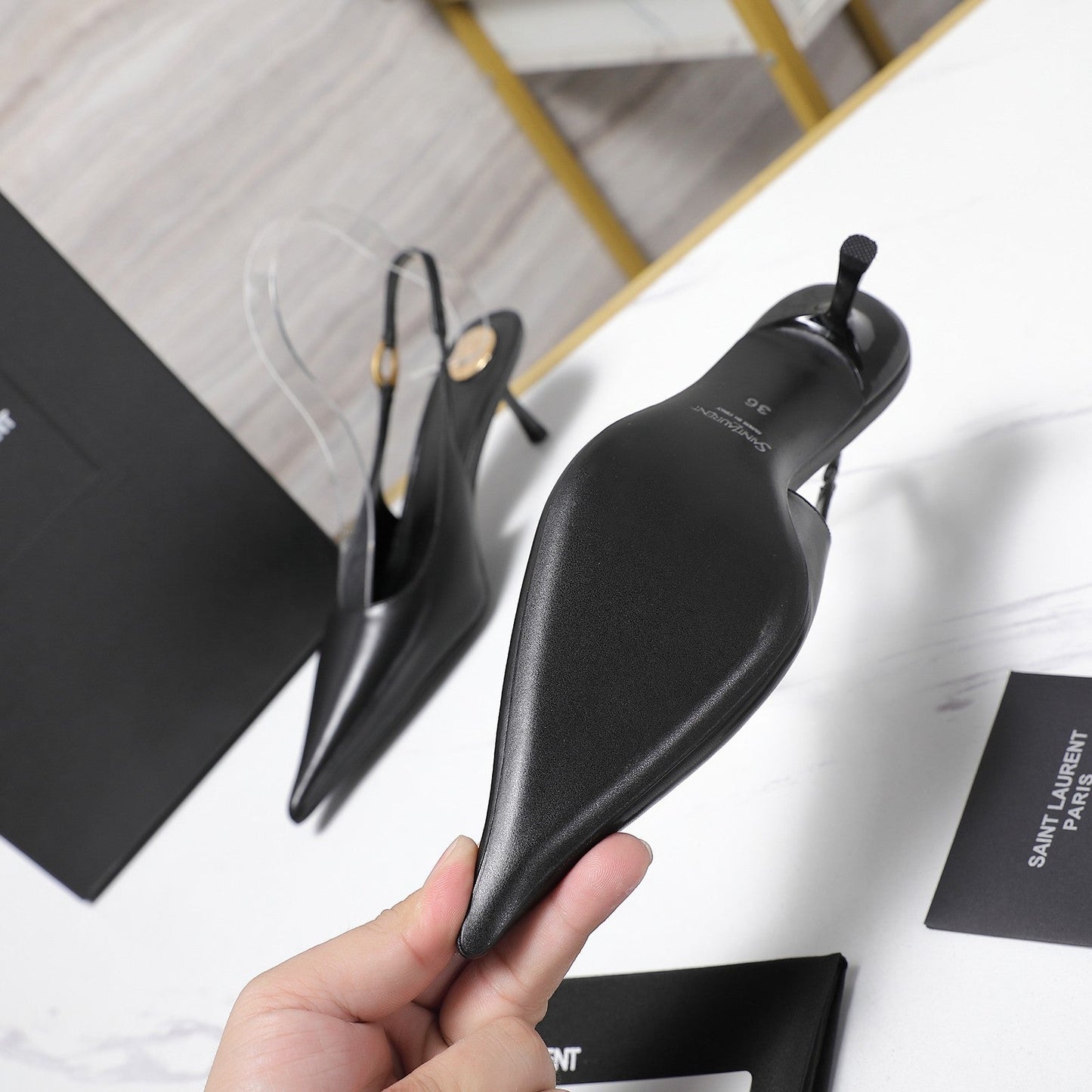 YSL Saint Laurent Lee Slingback Pumps