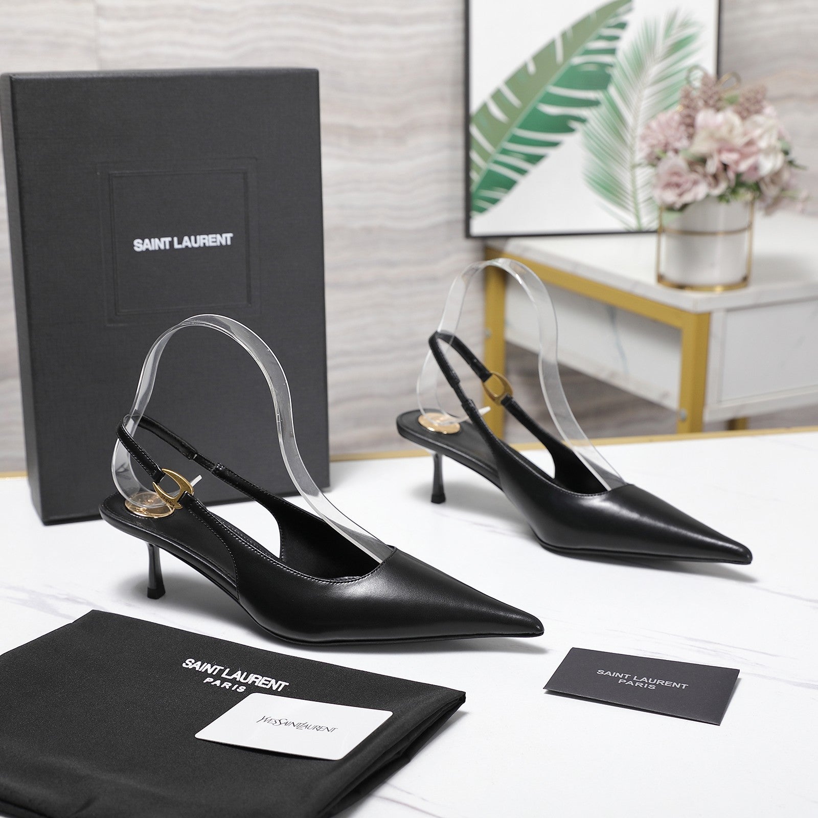YSL Saint Laurent Lee Slingback Pumps
