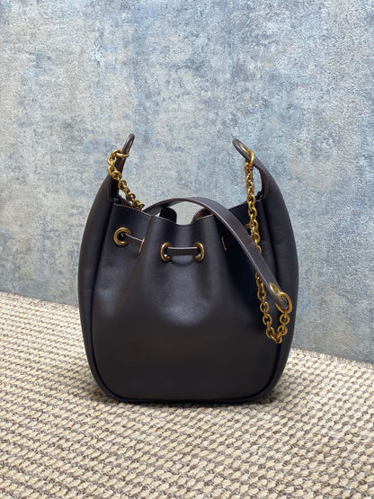 Saint Laurent Cassandre Drawstring Leather Shoulder Bag