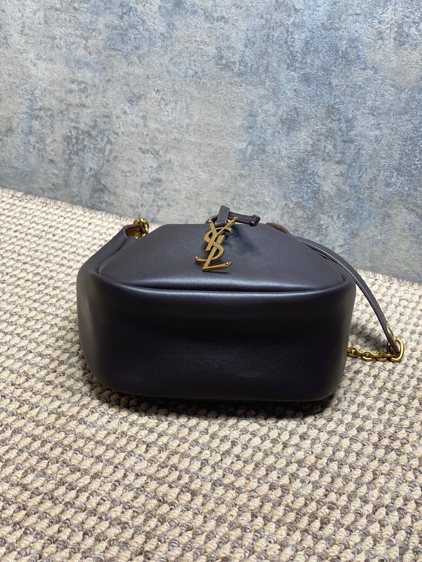 Saint Laurent Cassandre Drawstring Leather Shoulder Bag