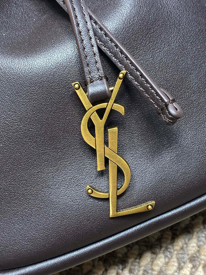Saint Laurent Cassandre Drawstring Leather Shoulder Bag