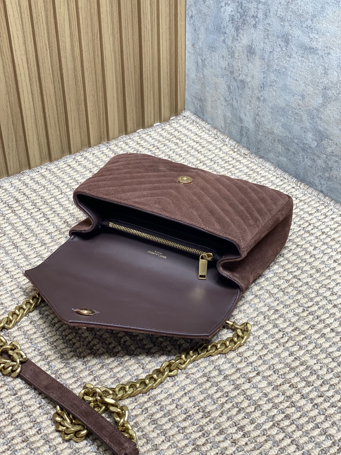 Saint Laurent College Flap YSL Shoulder Bag