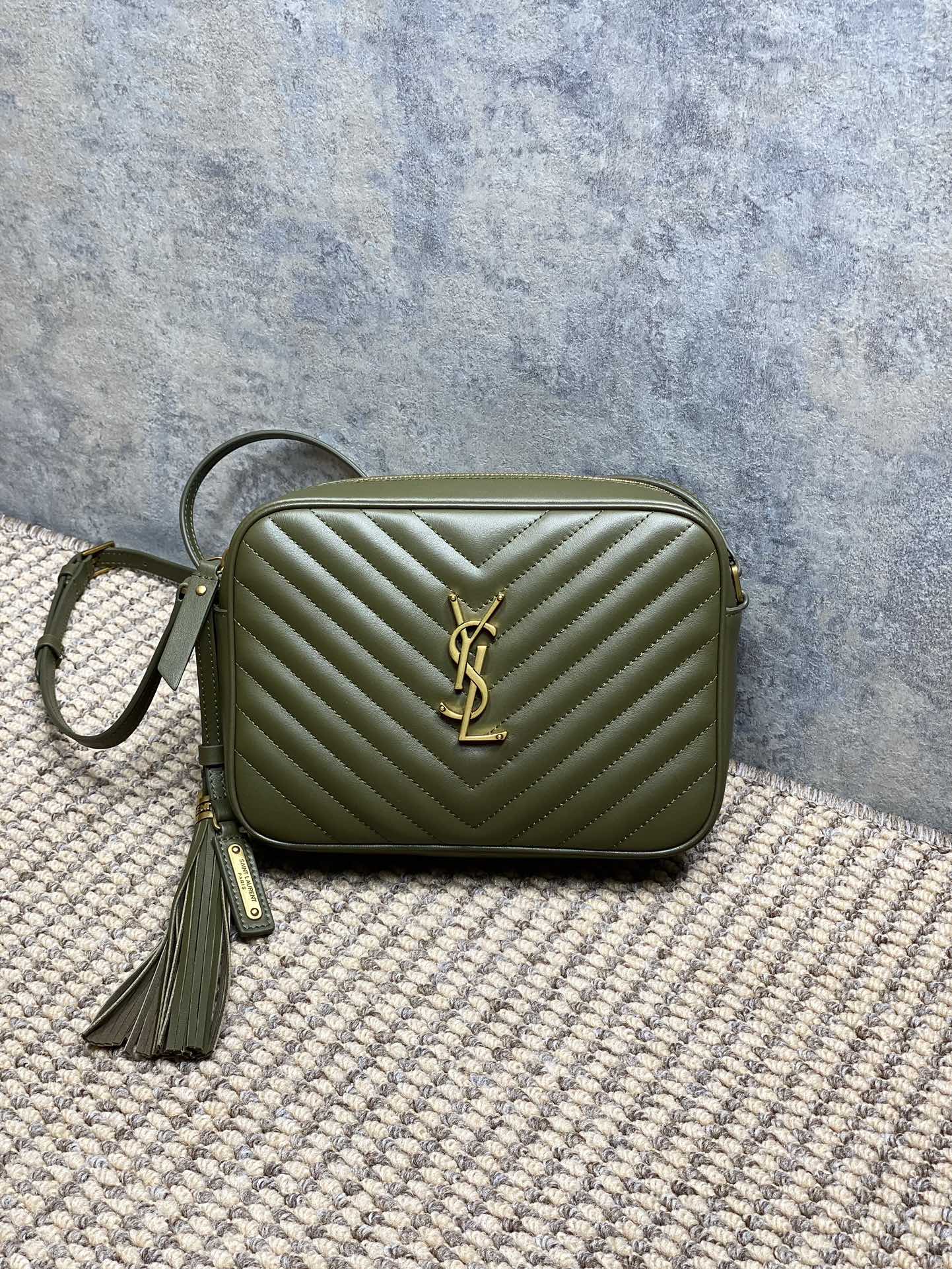 Saint Laurent LOU Quilted Camera Bag in Leather