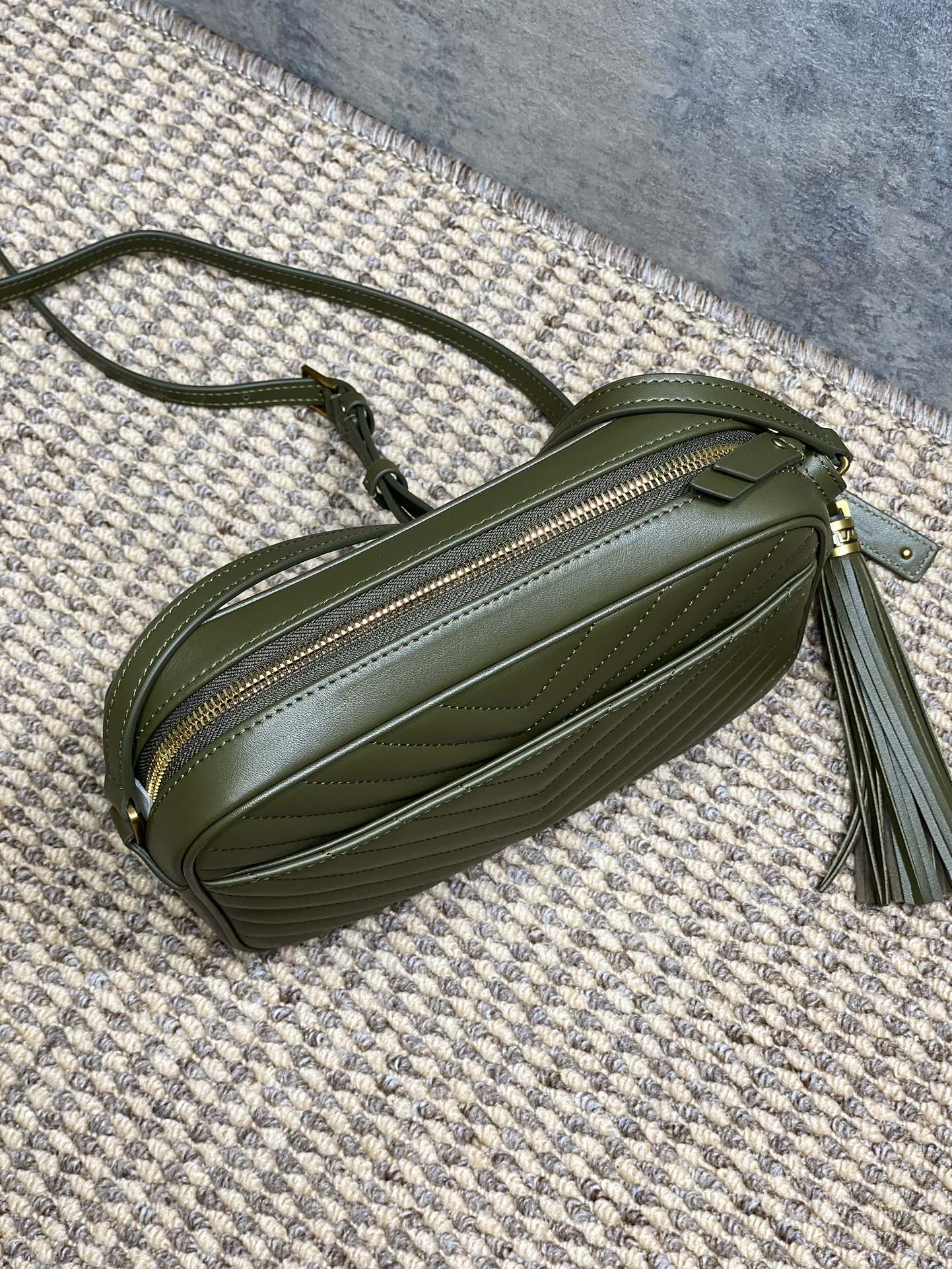 Saint Laurent LOU Quilted Camera Bag in Leather