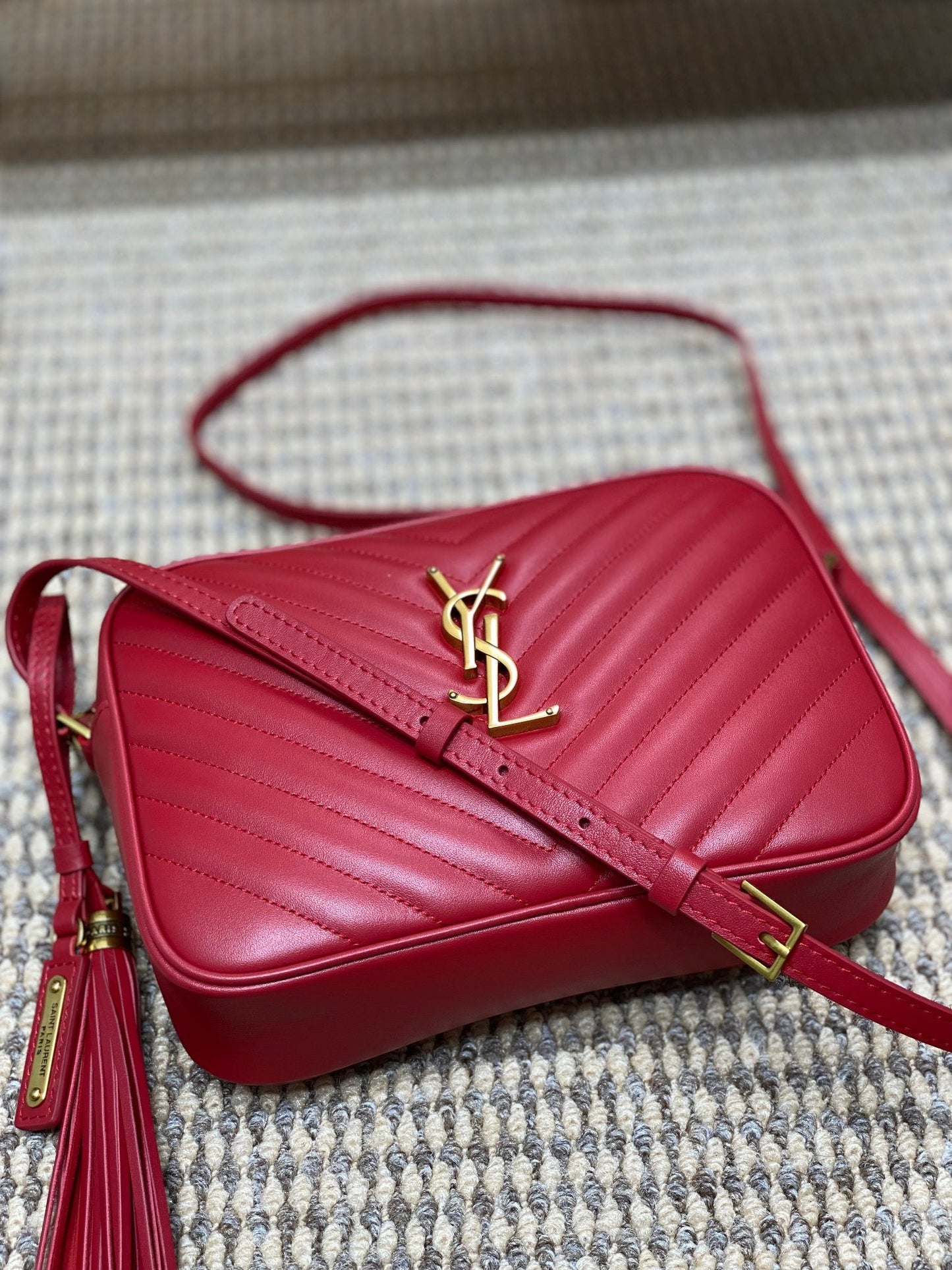 Saint Laurent LOU Quilted Camera Bag in Leather