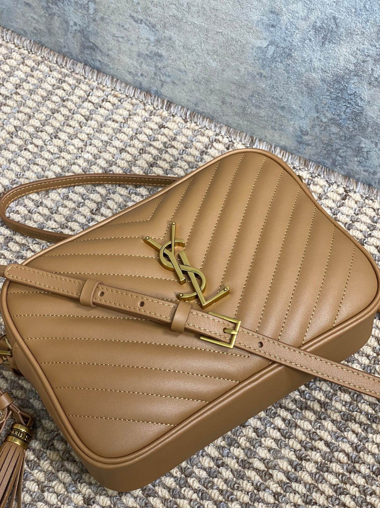 Saint Laurent LOU Quilted Camera Bag in Leather