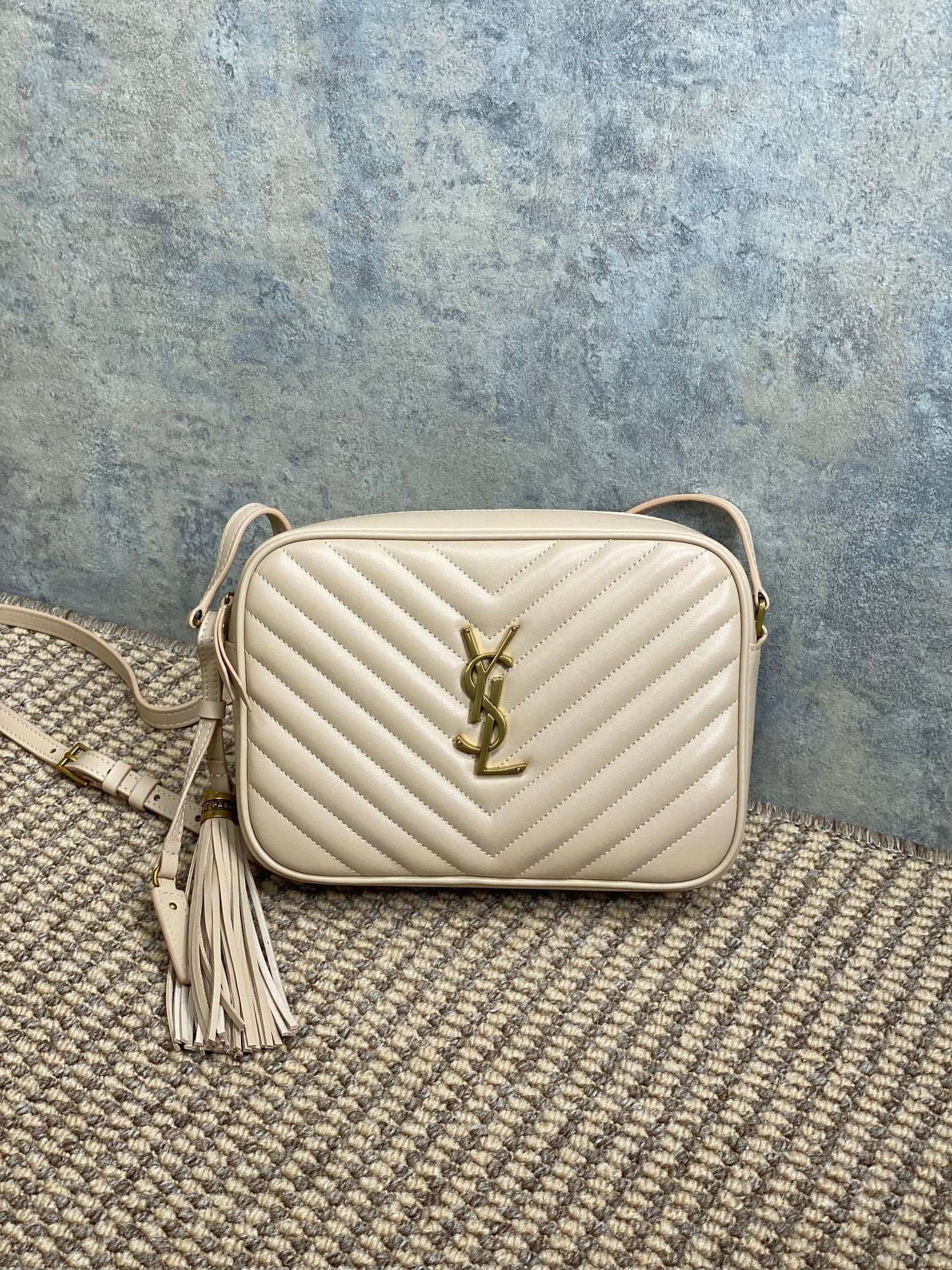 Saint Laurent LOU Quilted Camera Bag in Leather