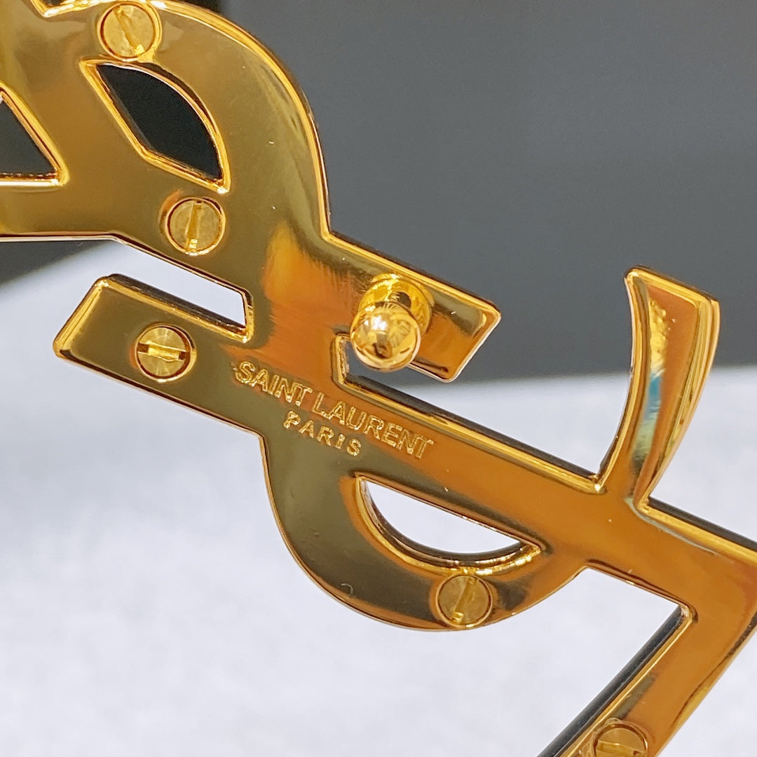 Saint Laurent Monogram Buckle Leather Belt