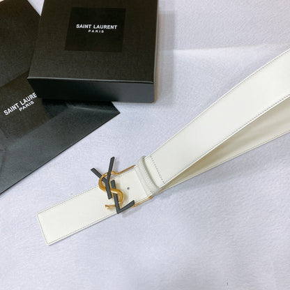 Saint Laurent Monogram Buckle Leather Belt