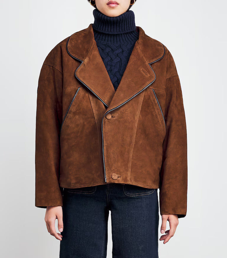 Sandro Paris Suede Oversized Jacket