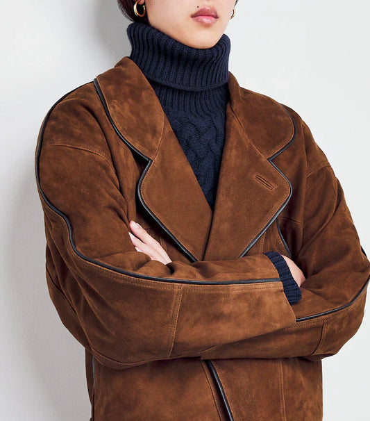 Sandro Paris Suede Oversized Jacket