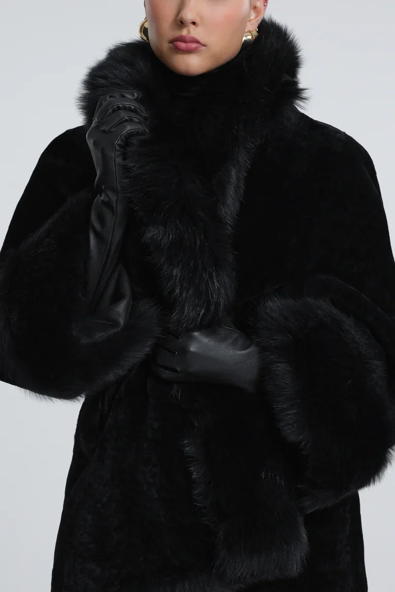Sima Short Fur-Trimmed Coat