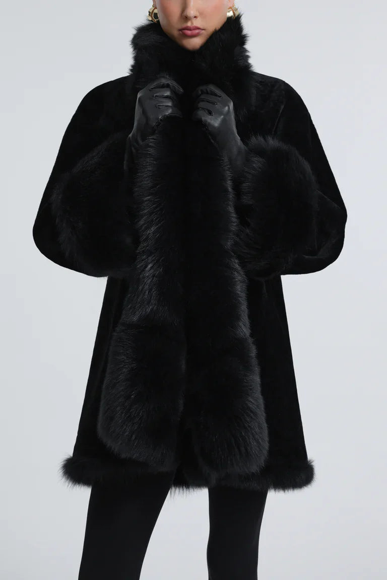 Sima Short Fur-Trimmed Coat