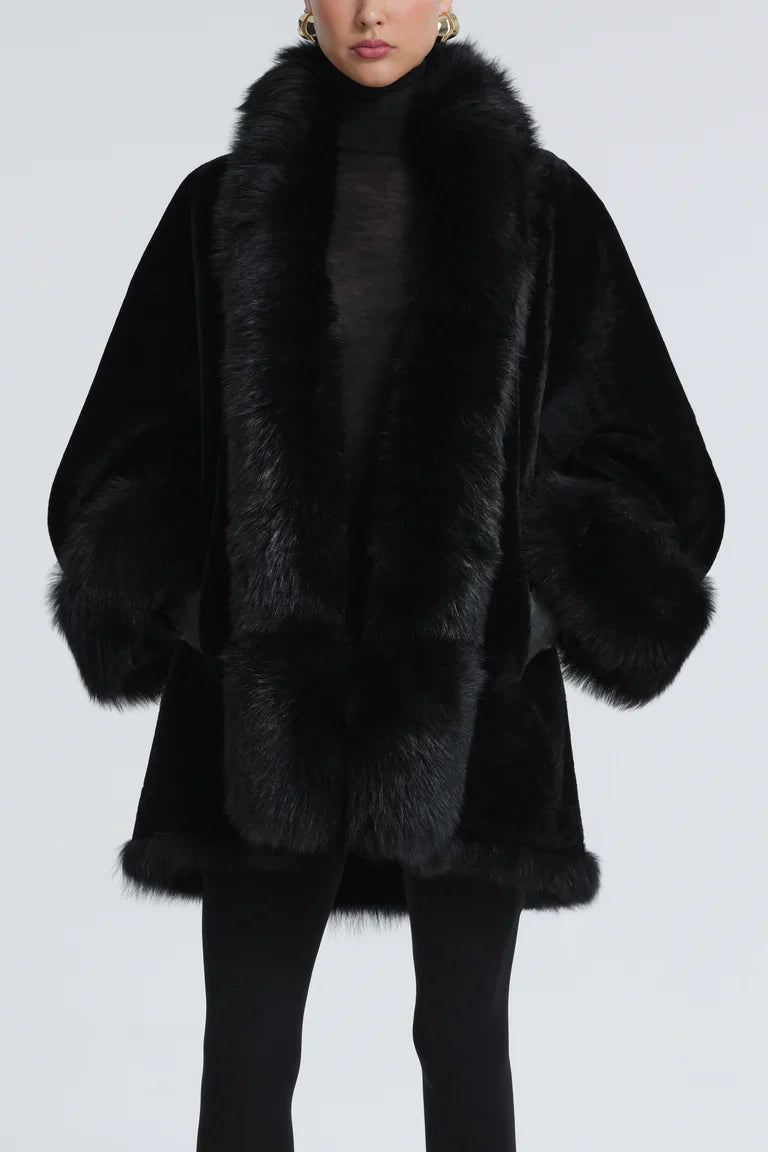 Sima Short Fur-Trimmed Coat