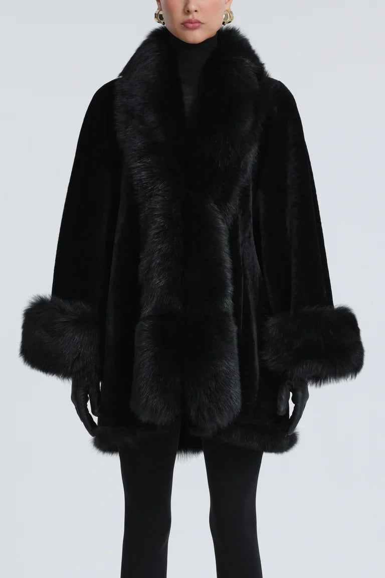 Sima Short Fur-Trimmed Coat